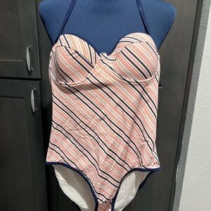 Tory Burch Diagonal Stripe One-Piece